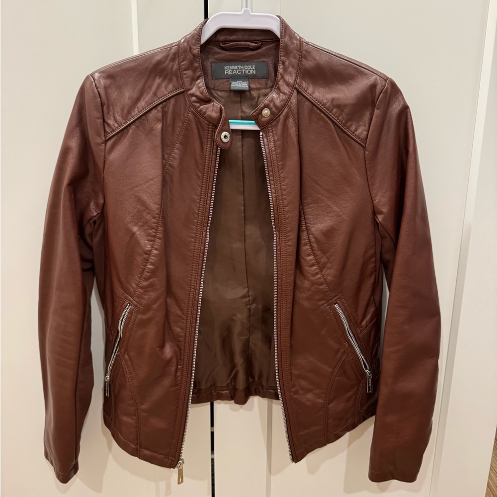 Kenneth Cole Chestnut Leather Jacket